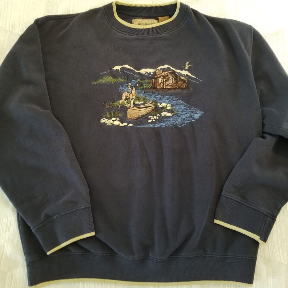 Vintage Outdoor Life Pullover Embroidered Sweatshirt Women's Large